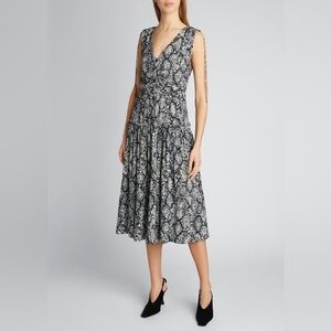 Proenza Schouler White Label snake animal print georgette Midi Dress viscose 6